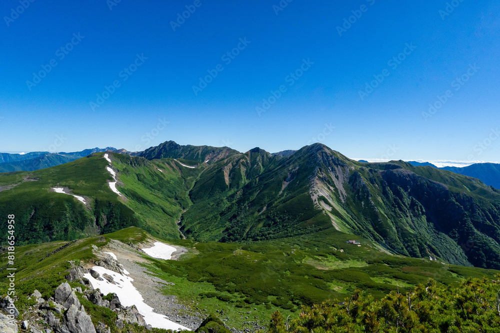 Fototapeta premium 三俣蓮華岳から鷲羽岳