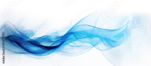 An abstract double flash frame in shades of blue hovers over a white backdrop providing ample space for copy or images