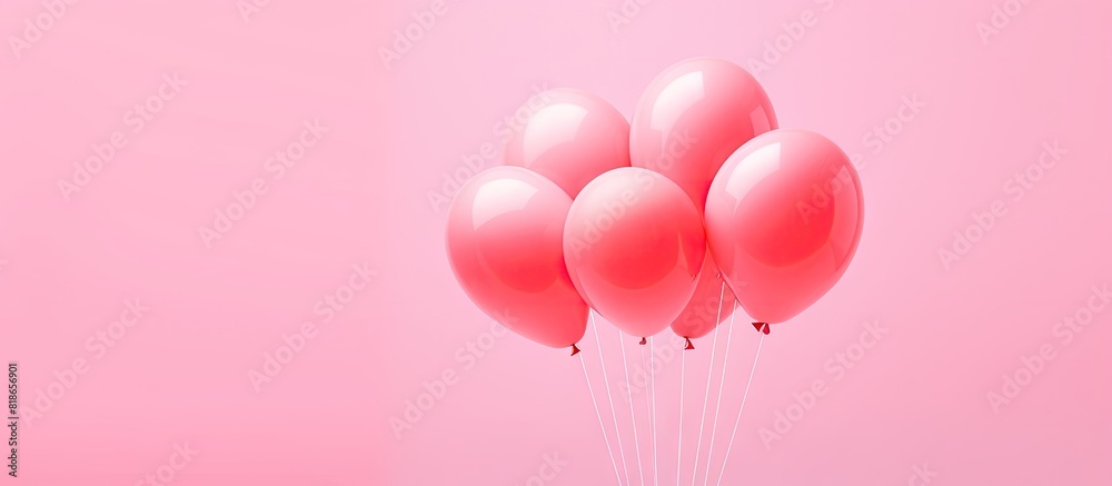 Minimal concept of an exceptional balloon watermelon idea showcased on a pastel pink backdrop providing ample copy space for creative additions
