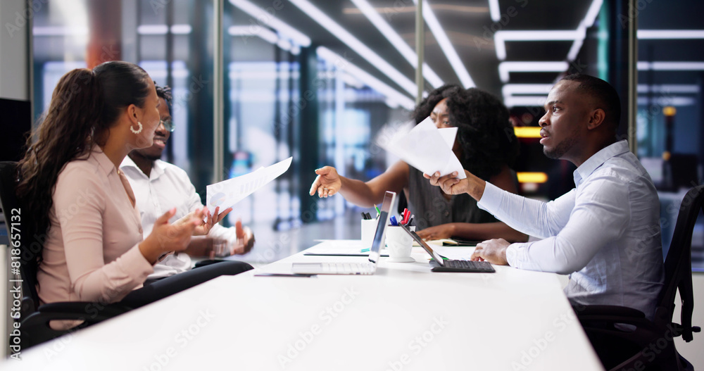 Fototapeta premium Office Meeting Conflict And Stress. Arguing Business People
