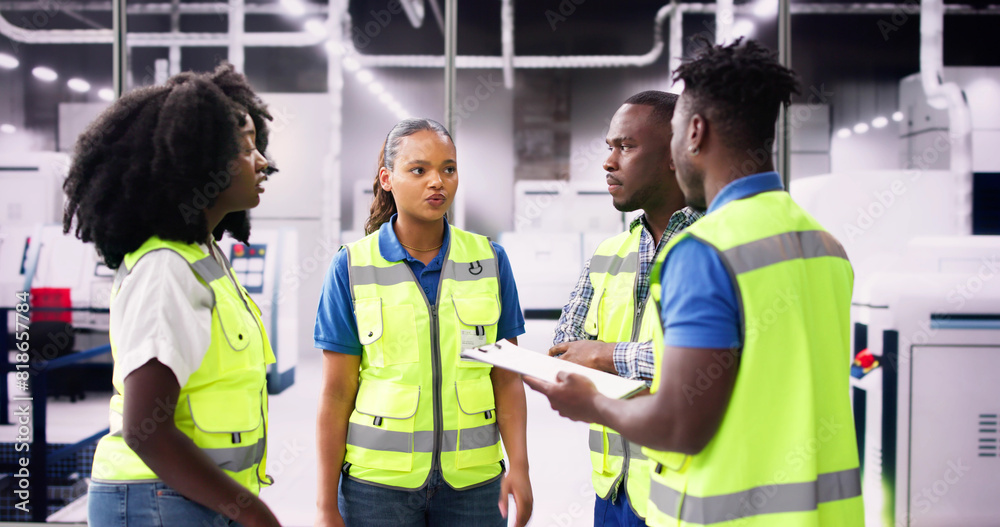 Factory Engineers Meeting. Checking Industrial Facility Factory Engineers Meeting. Checking Industrial Facility