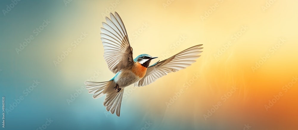Bird in flight with copy space image Bird in flight with copy space image