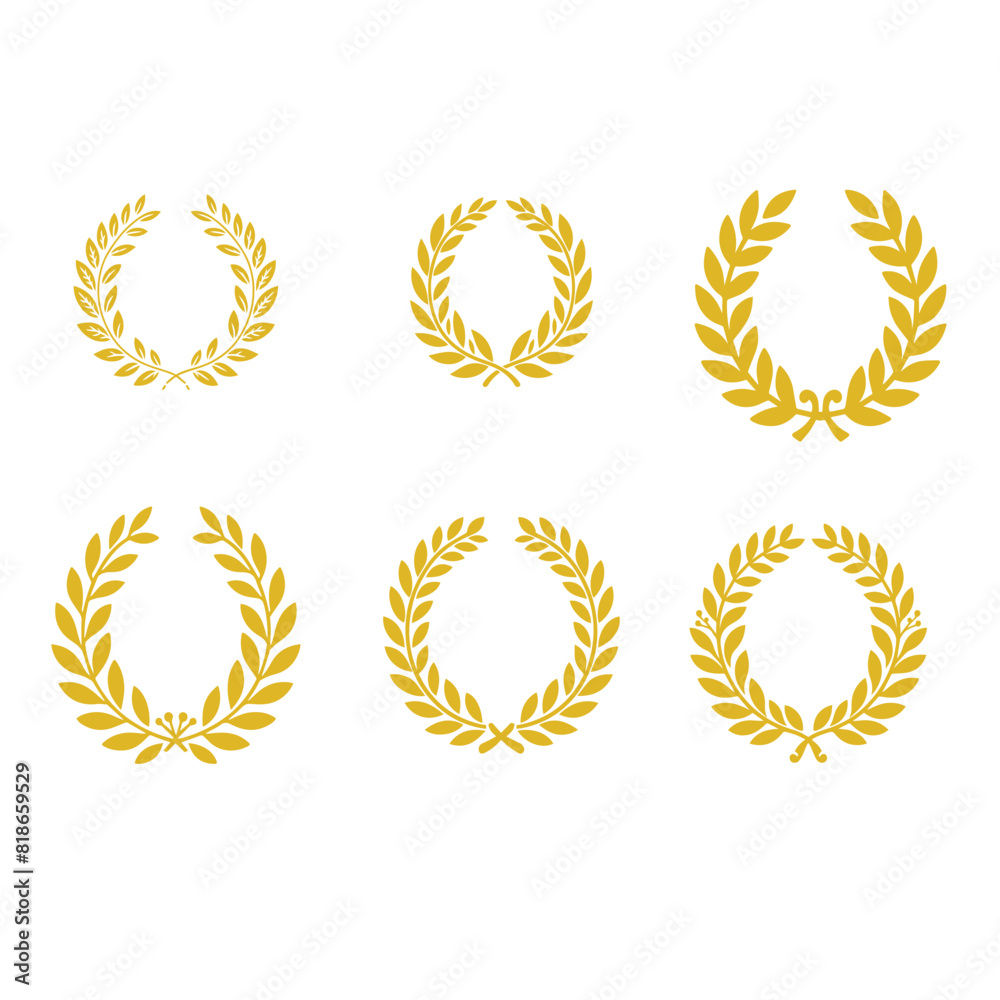 Circular laurel foliate vector icon Circular laurel foliate vector icon