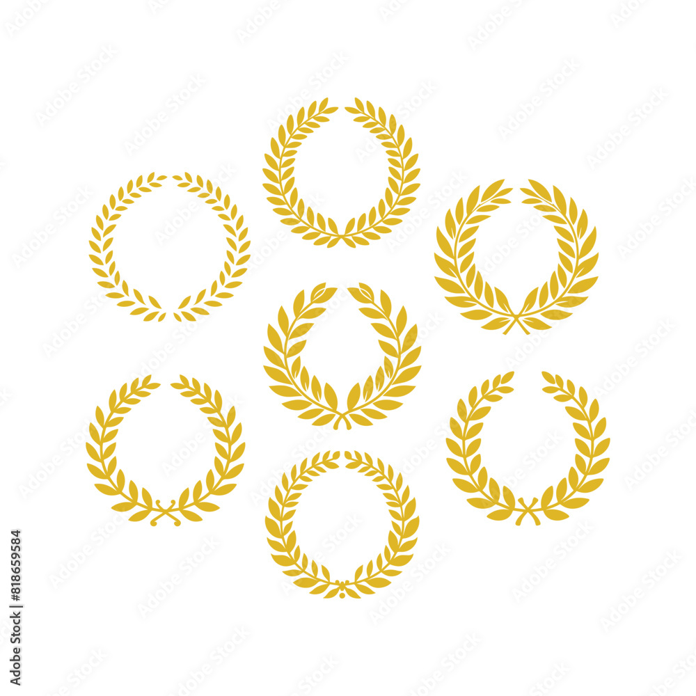 Circular laurel foliate vector icon Circular laurel foliate vector icon