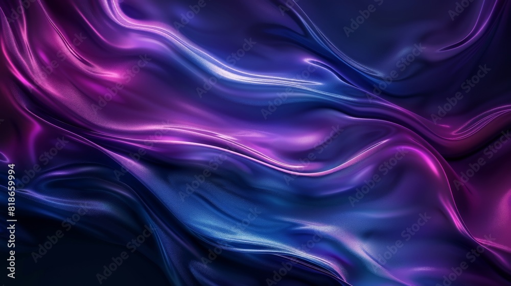 Blue and Purple Wavy Flow Abstract Background