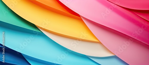 Abstract vibrant paper textures with a multicolor background and a variety of colors providing an aesthetically pleasing copy space image