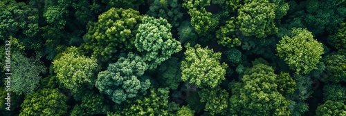 Aerial View of Lush Forest Landscape for Travel or Nature Themes Generative AI