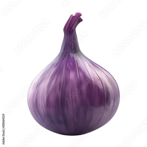 A vibrant purple onion isolated on a white background © abangaboy