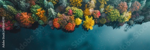 Vibrant Forest Landscape from Above Generative AI