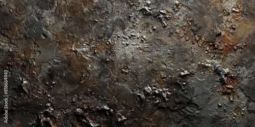Surface covered in rocks, debris, and dirt. Weathered landscape concept