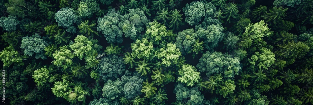 Aerial View of Forest Landscape Texture for Backgrounds Generative AI