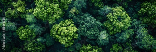 Bird's Eye View of Lush Forest Canopy Generative AI