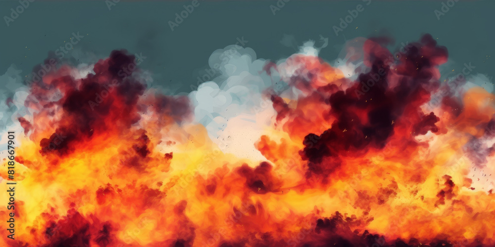 fire Smoke and Flames on white background fire Smoke and Flames on white background