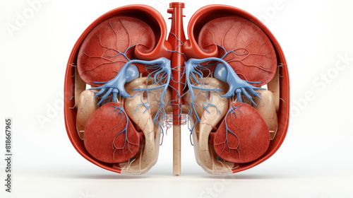 The image shows a pair of kidneys photo