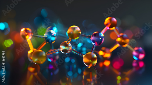 Vibrant 3D Model Illustration of XN Molecule in the realm of Chemistry