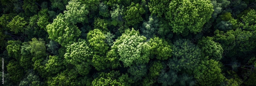 Tranquil Woodland Scene from Above for Relaxation Generative AI