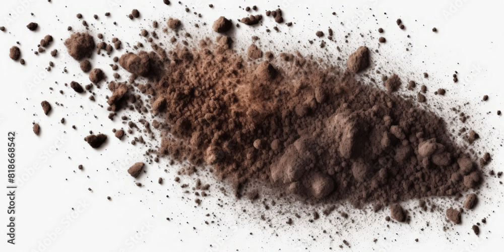  Small sand  flying in the air on white background, 