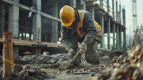 worker on construction site © mattegg