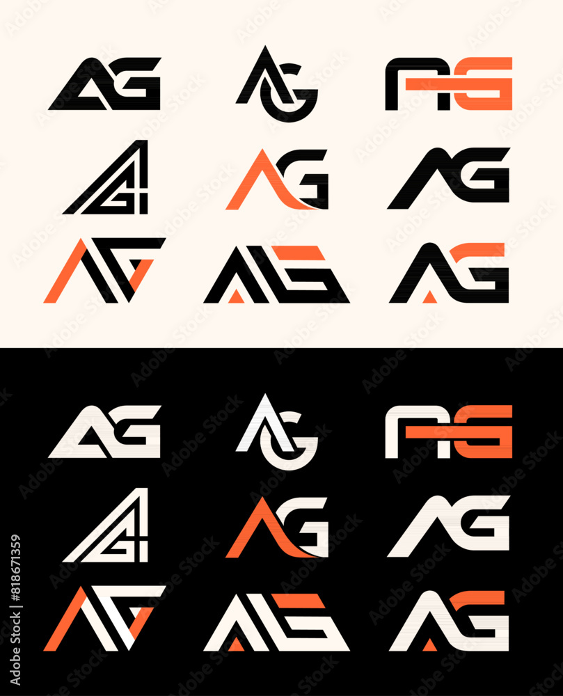 Letter AG logo icon abstract vector design Letter AG logo icon abstract vector design