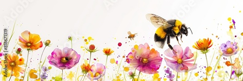 Vibrant Wildflowers Scene for Spring or Summer Designs Generative AI © Alex