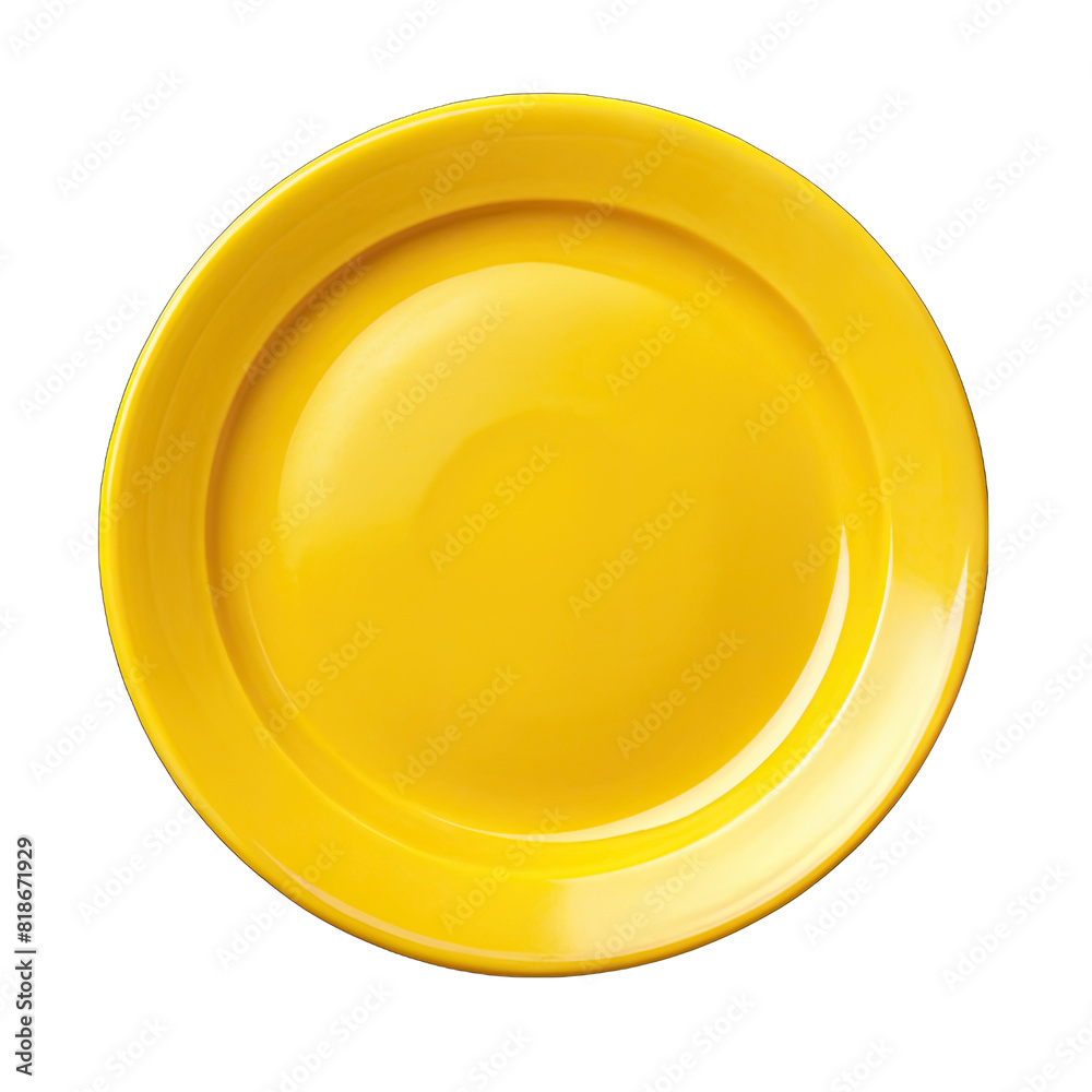 a top view yellow plate on transparent background a top view yellow plate on transparent background