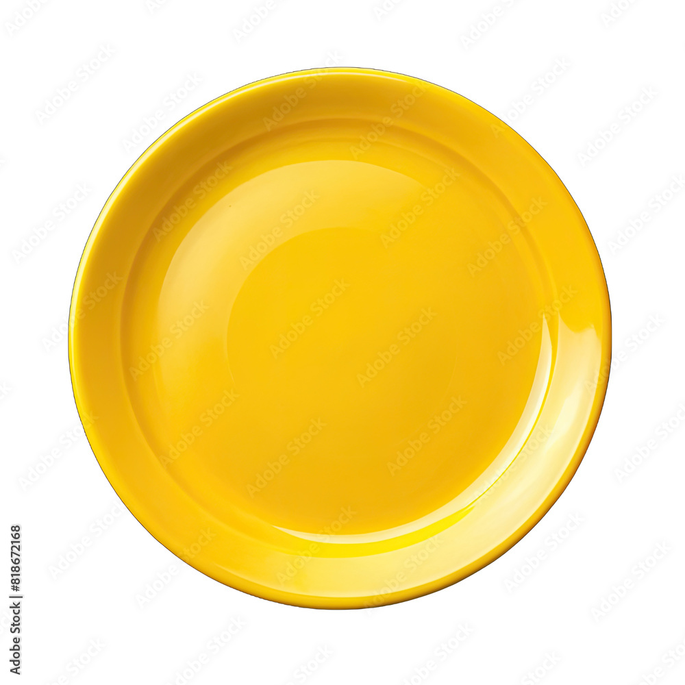 a top view yellow plate on transparent background a top view yellow plate on transparent background