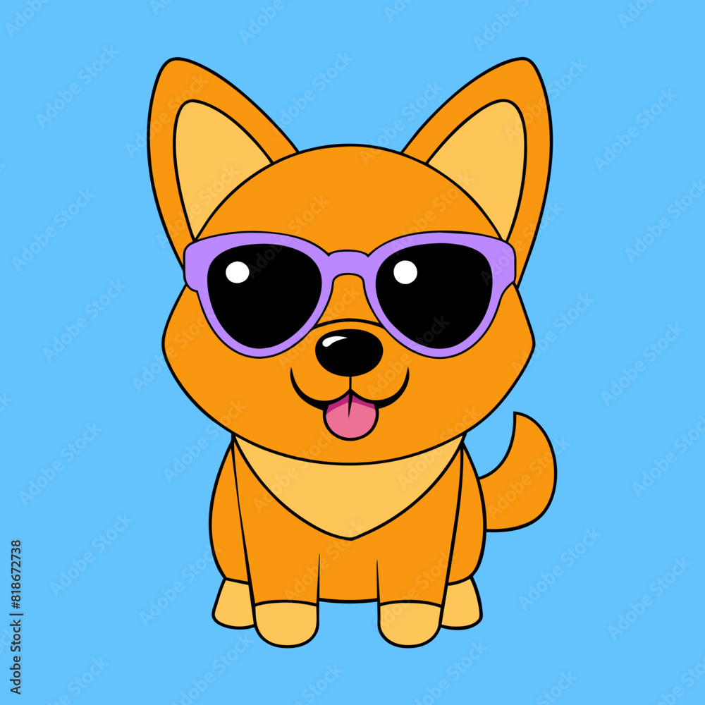 A cute dog wearing sunglasses vector illustration.
A cute dog wearing sunglasses vector illustration.