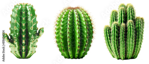 cactus set isolated on png background
