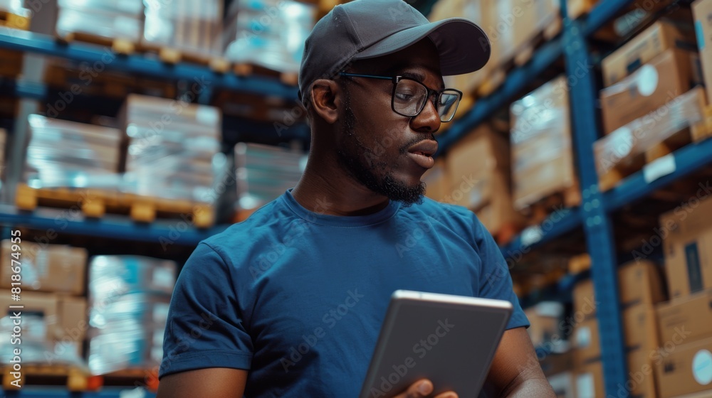 Warehouse Worker Managing Inventory Warehouse Worker Managing Inventory