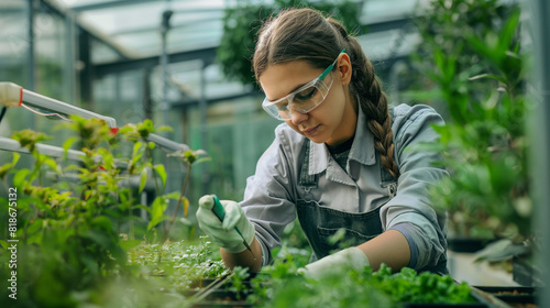 Female cannabis researchers are inspecting cannabis fields in cannabis farms, agriculture, business and researching cannabis oil extracts. The concept of herbal alternative medicine