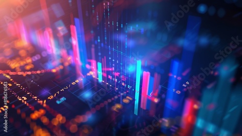 Abstract background of a digital chart, stock business.