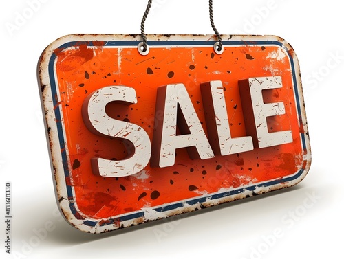 Vibrant Sign with Sale Text Promoting Discounted Merchandise or Special Offers photo