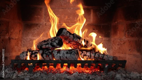 Fireplace 4k. Asmr sleep. Fireplace 4k. Asmr sleep. Fire place at home for relaxing evening photo