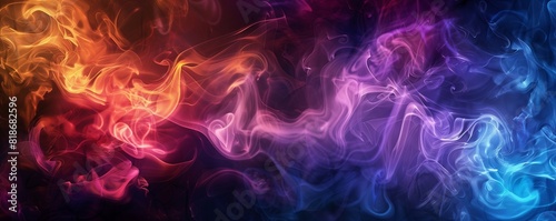 A vibrant abstract background featuring swirling smoke in rich  jewel-toned colors against a dark backdrop  creating a mystical and dynamic effect that evokes a sense of magic and mystery.