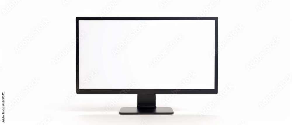 Desktop monitor with a blank screen, isolated white background, with copy space, Desktop monitor with a blank screen, isolated white background, with copy space,