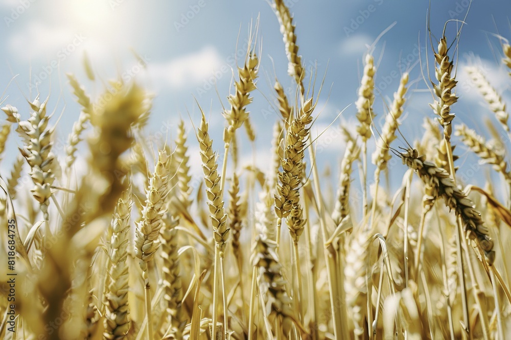 Fototapeta premium Close-Up of a Golden Wheat Field