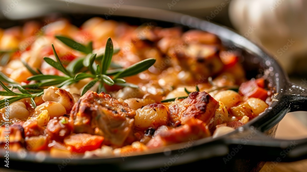 Savory Cassoulet Dish for Food Poster Generative AI Savory Cassoulet Dish for Food Poster Generative AI