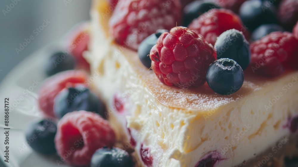 Delicious Cheesecake Close-up for Food Posters Generative AI Delicious Cheesecake Close-up for Food Posters Generative AI