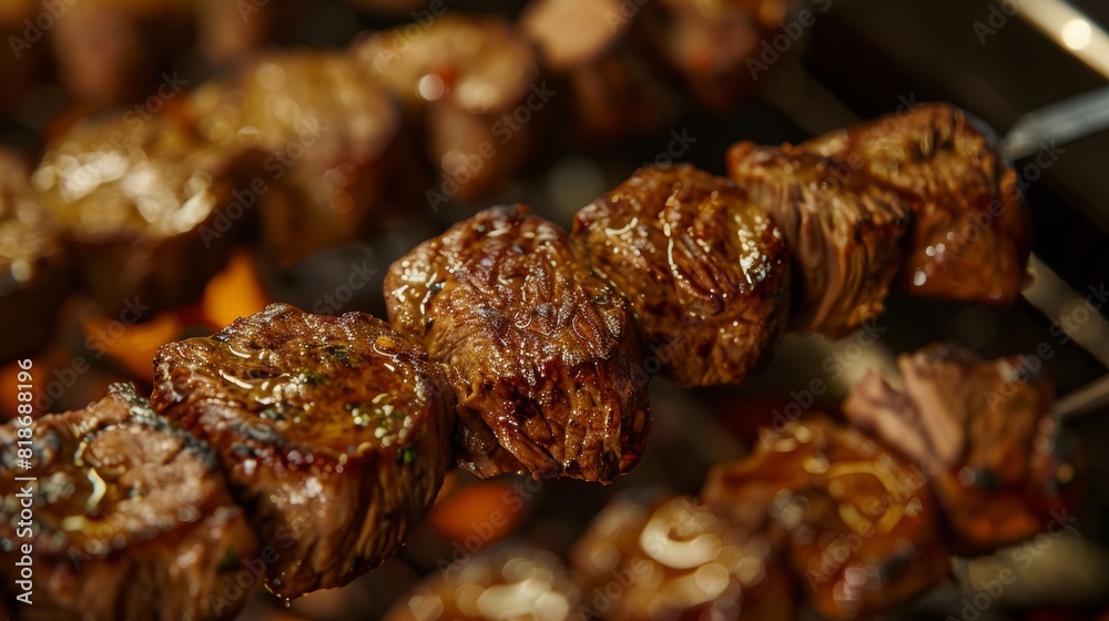 Savory Churrasco Close-up for Food Posters Generative AI Savory Churrasco Close-up for Food Posters Generative AI