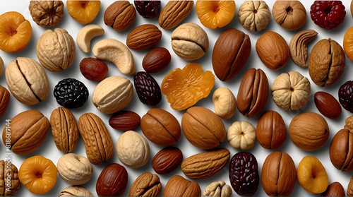 nuts and dried fruits isolated.generative.ai
