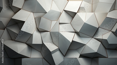 Geometric Grey Cubic Pattern: Abstract 3D Design Texture with Squares and Cubes for Futuristic Business Wallpaper