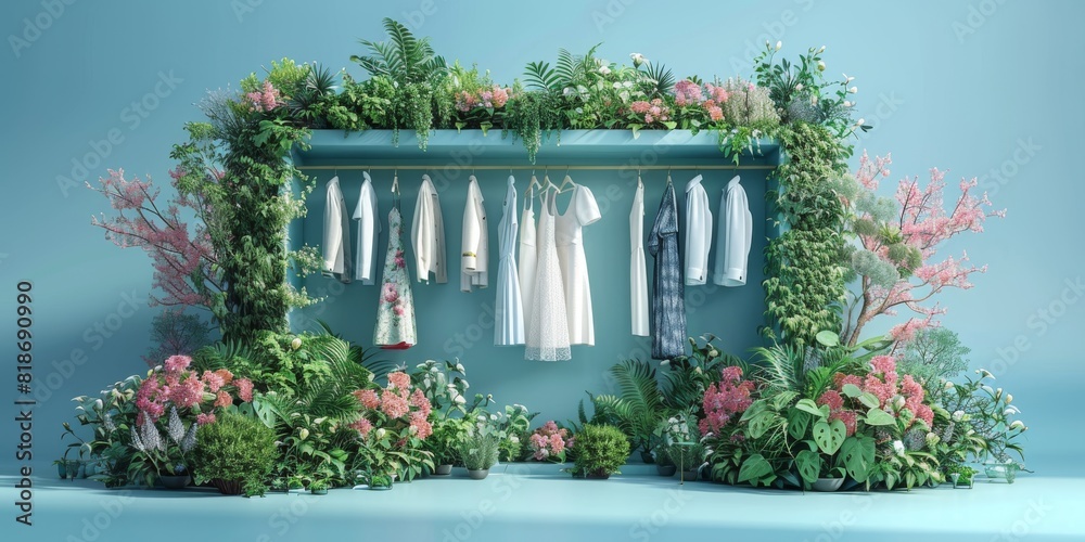 concept a futuristic rack with many leather clothing rack with a sleek ...