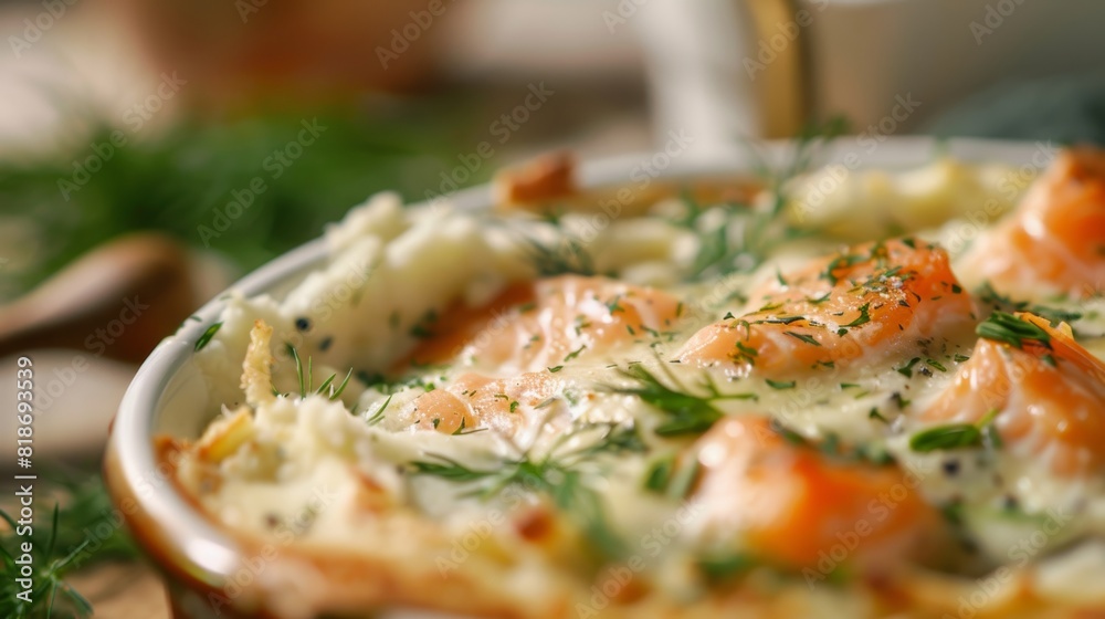 Delicious Fish Pie Close-Up for Food Poster Generative AI Delicious Fish Pie Close-Up for Food Poster Generative AI
