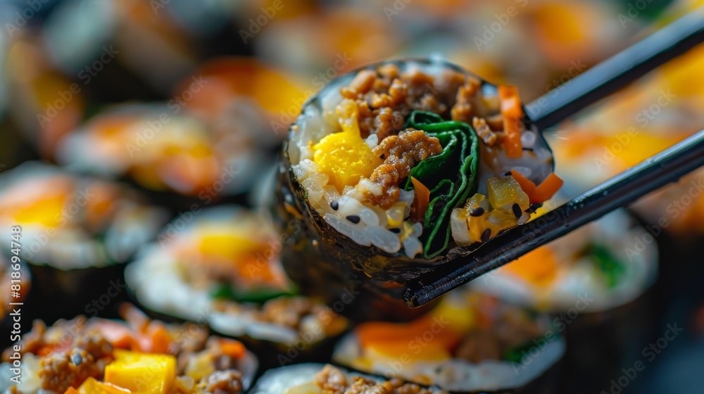 Delicious Korean Gimbap for Poster Design Generative AI Delicious Korean Gimbap for Poster Design Generative AI
