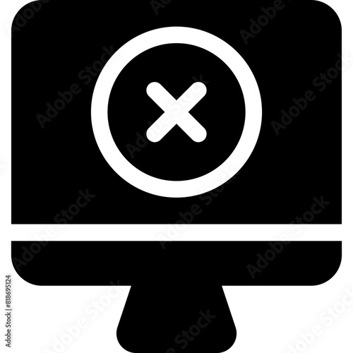 computer with  reject icon
