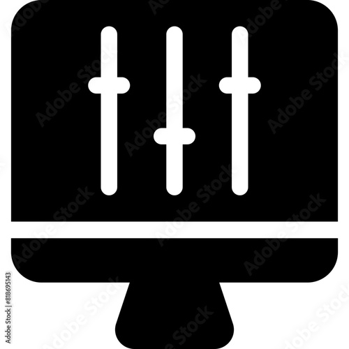 computer with  setting icon