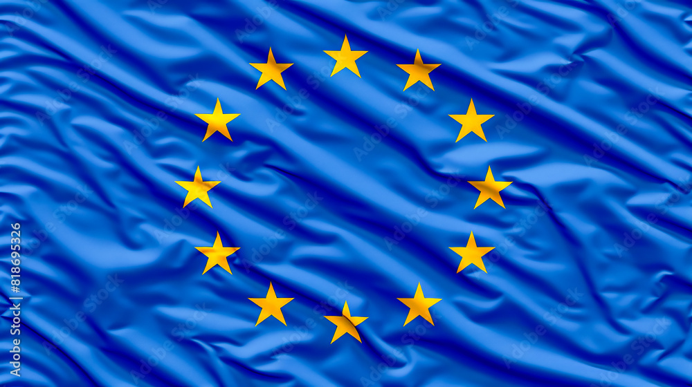 Wavy european union flag symbolizing unity and europe day festivities Wavy european union flag symbolizing unity and europe day festivities