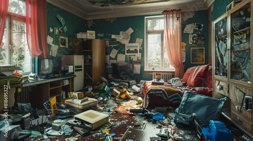Room in terrible mess after party