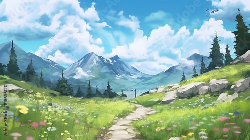 Alpine Meadows Watercolor