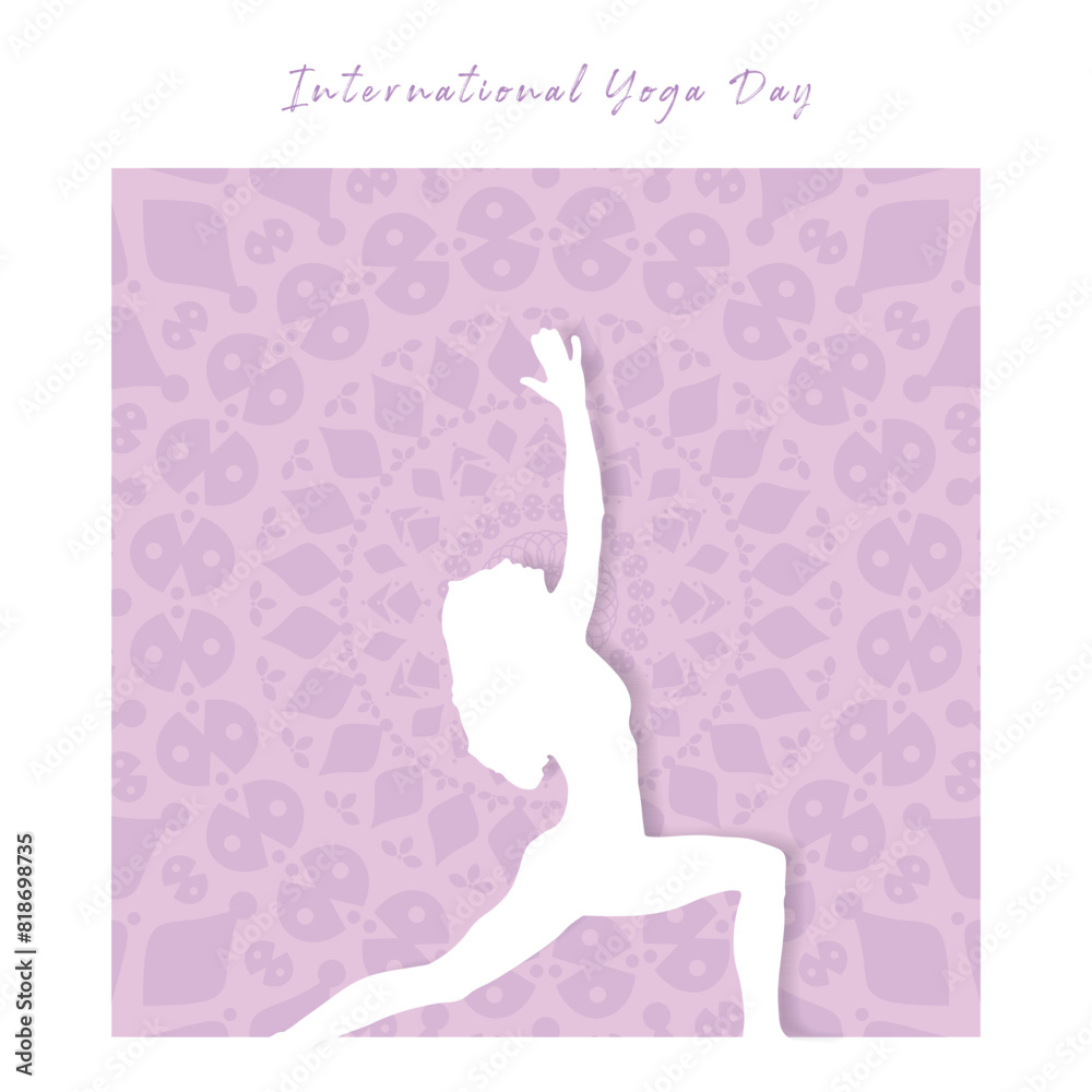 Vector of Girl doing yoga with Mandala Background Vector of Girl doing yoga with Mandala Background